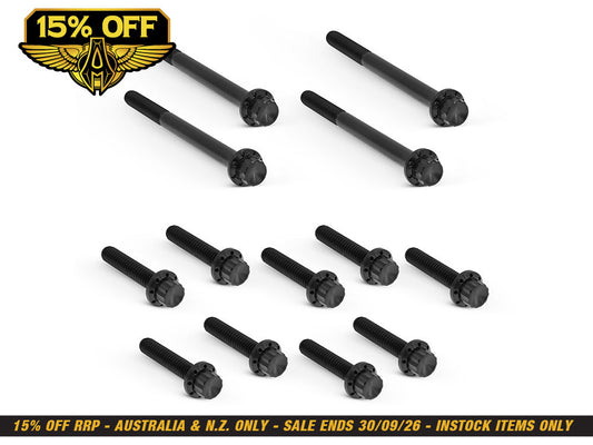 Titanium 12-Point Primary Cover Bolt Kit - Black. Fits Softail 2007-2017 Non-240 Tyre Models & Touring 2017up