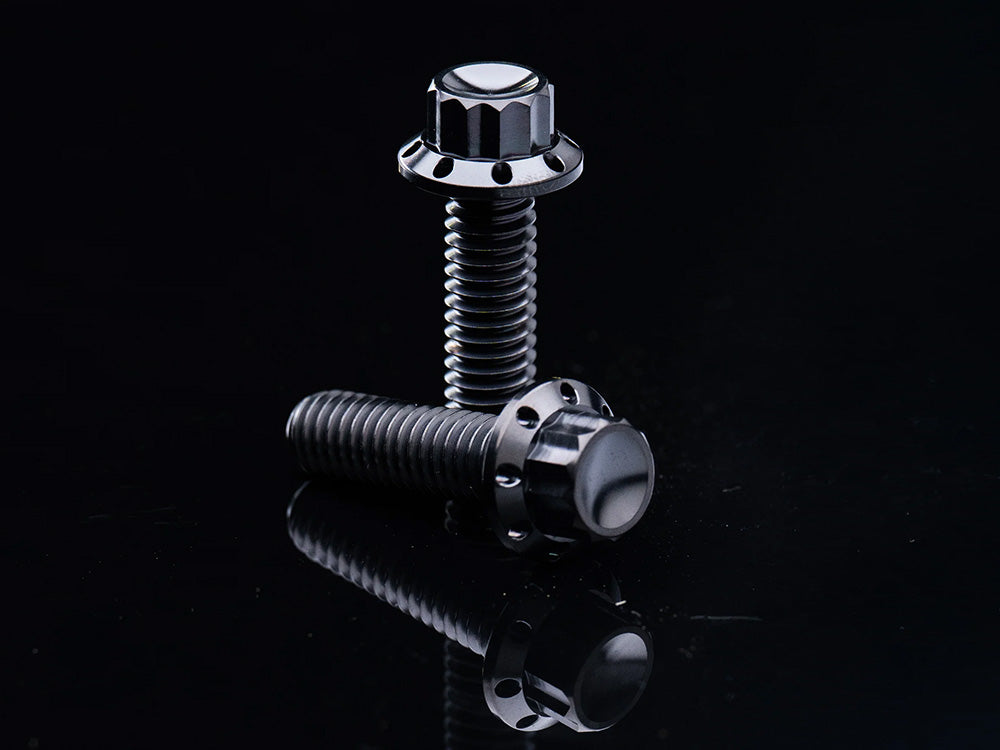 Titanium 12-Point Primary Cover Bolt Kit - Black. Fits Softail 2018up Non-240 Tyre Models