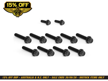 Titanium 12-Point Cam Cover Bolt Kit - Black. Fits Most Touring 2017-2024 & Softail 2018-2024