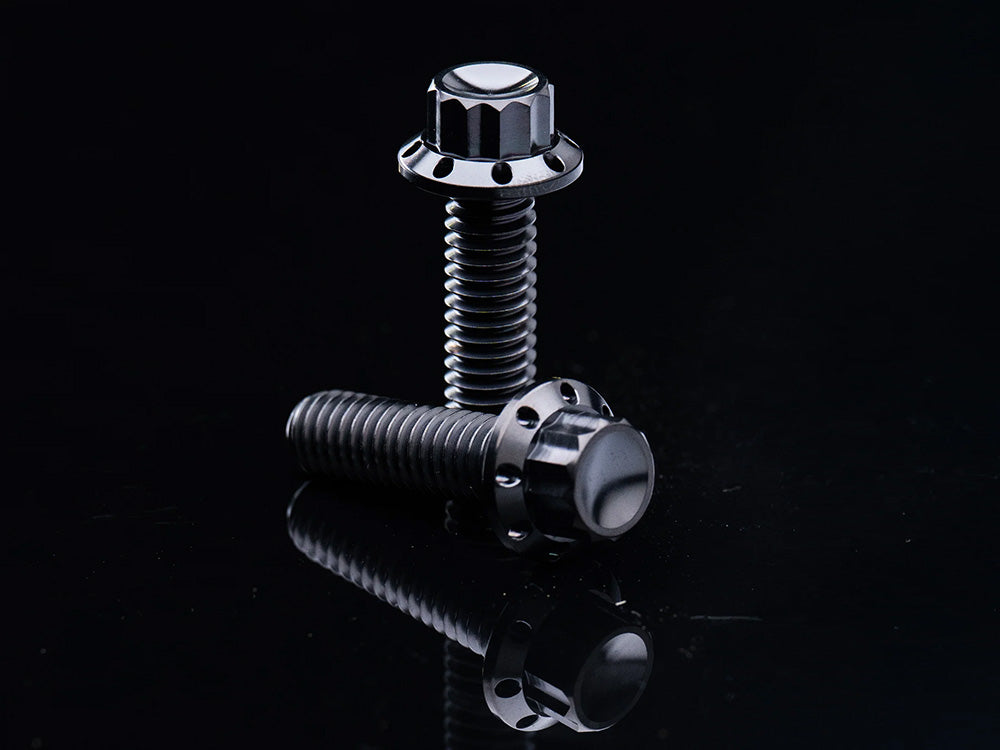 Titanium 12-Point Tappet Cover Bolt Kit - Black. Fits Softail 2000up, Touring 1999up & Dyna 1999-2017