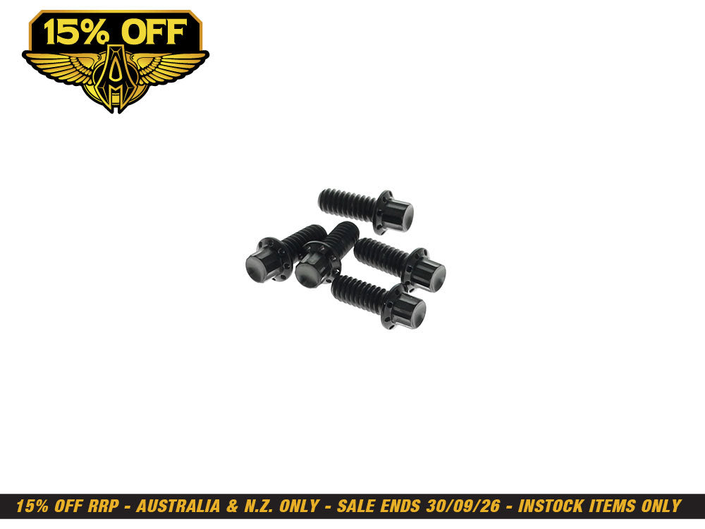 Titanium 12-Point Derby Cover Bolt Kit - Black. Fits Touring 2007up, Softail 2007-2017 & Dyna 2006-2017