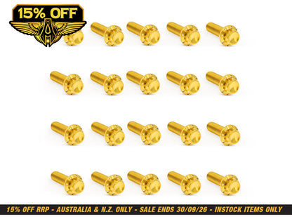 Titanium 12-Point Rocker Cover Bolt Kit - Gold. Fits Milwaukee-Eight 2017up