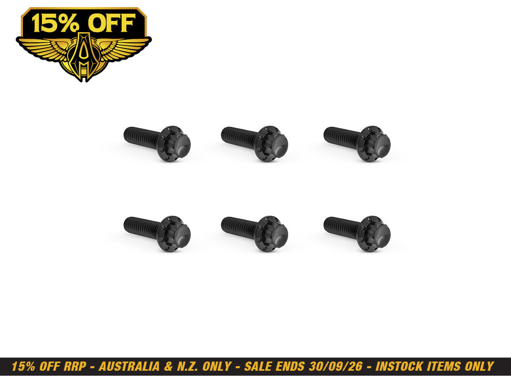 Titanium 12-Point Transmission Top Cover Bolt Kit - Black. Fits Softail 2007-2024, Most Touring 2007-2024 & Dyna 2006-2017