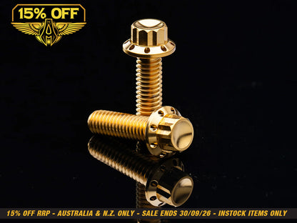 Titanium 12-Point Rocker Cover Bolt Kit - Gold. Fits Twin Cam 1999-2017