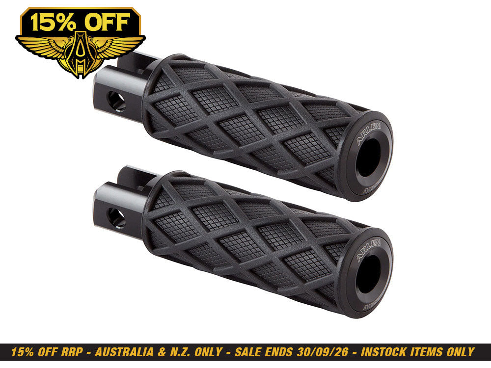 Diamond Footpegs - Black. Fits Softail 2018up Front Rider