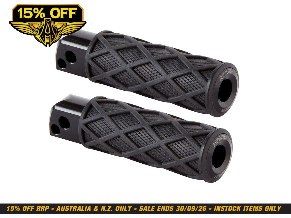 Diamond Footpegs - Black. Fits Softail 2018up Rear Passenger