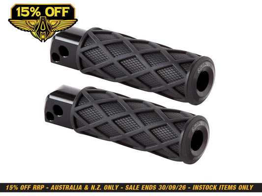 Diamond Footpegs - Black. Fits Softail 2018up Rear Passenger