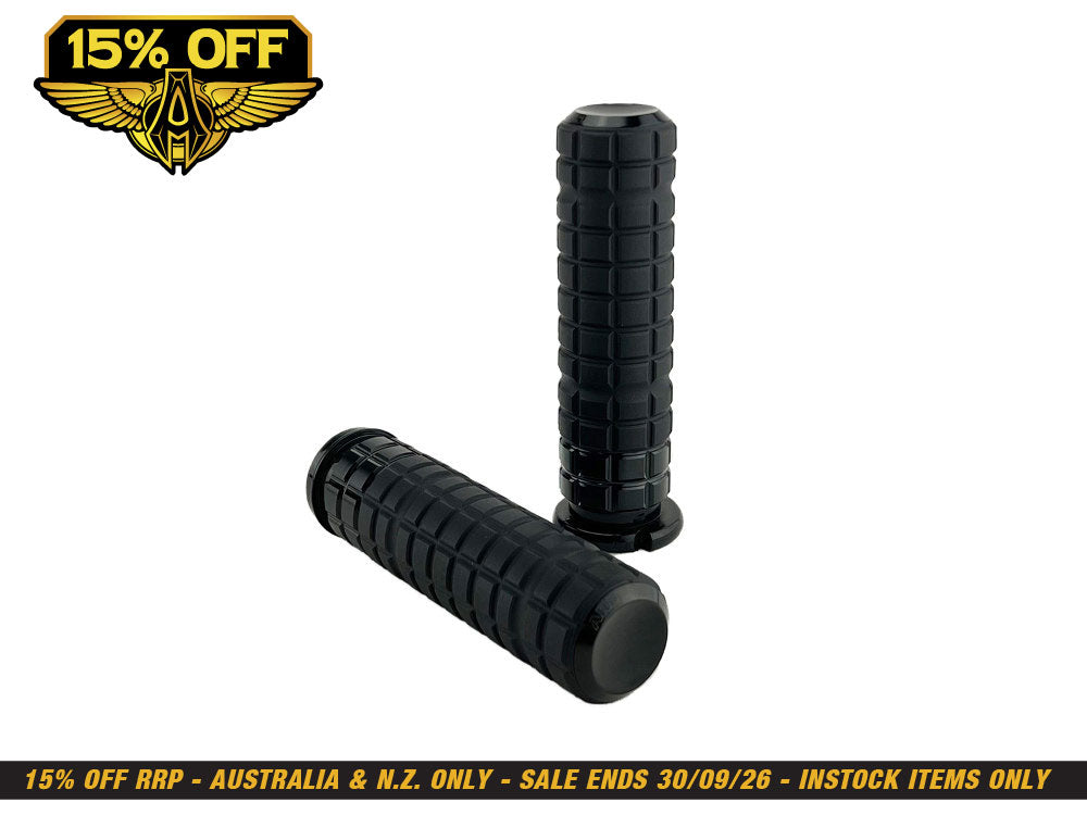 SpeedLiner Handgrips - Black. Fits Big Twin 2008-2024 with Throttle-by-Wire