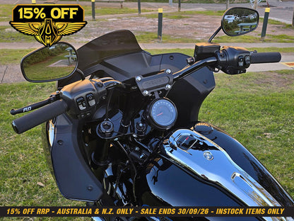 Knurled Fusion Handgrips - Black. Fits CVO Touring 2023up, Street Glide & Road Glide 2024up, Touring 2025up & Softail 2025up