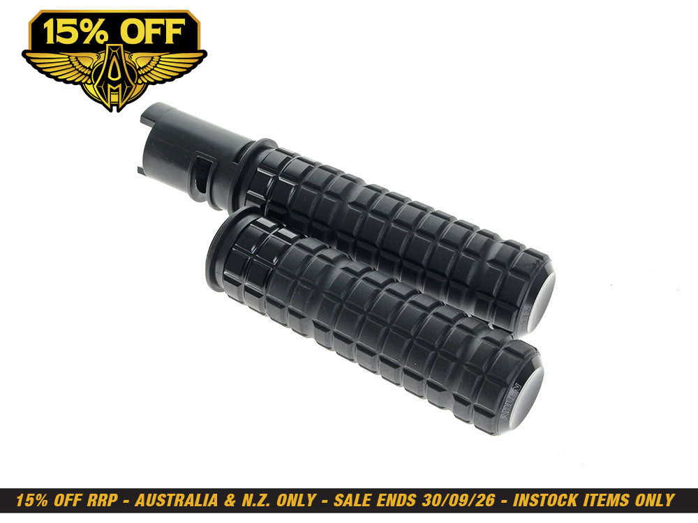 Speedliner Handgrips - Black. Fits CVO Touring 2023up, Street Glide & Road Glide 2024up, Touring 2025up & Softail 2025up