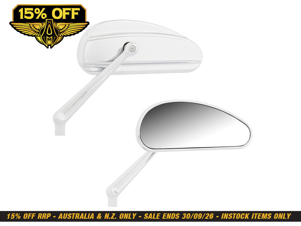 DownDraft Mirrors - Chrome. Left and Right Set.