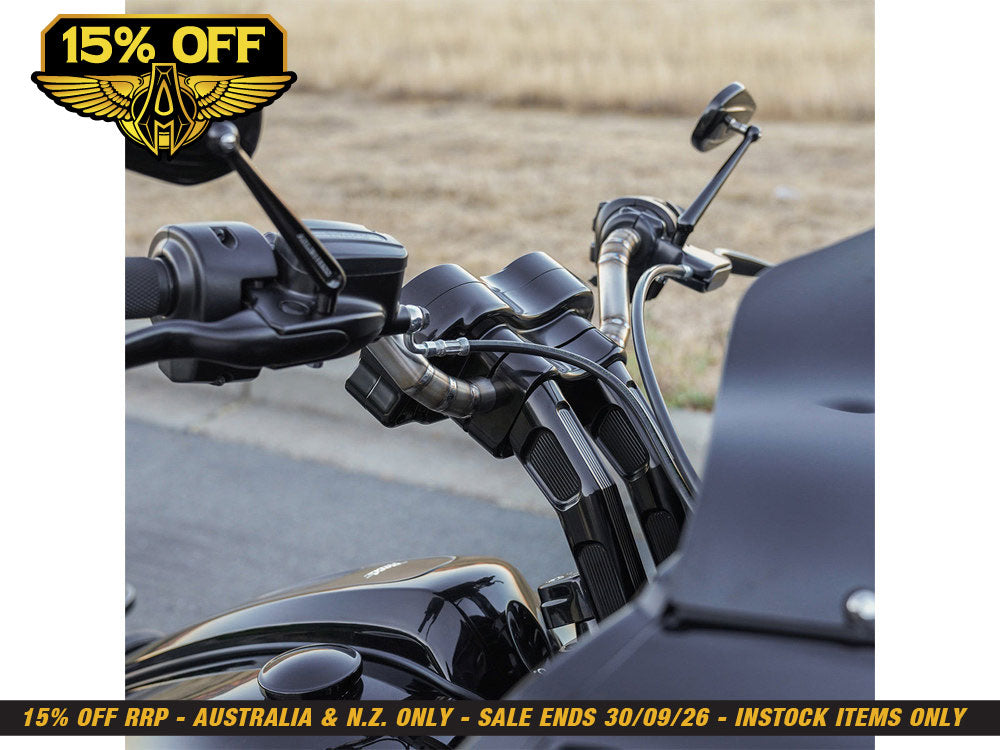 10in. Method Kickback Risers & Gauge Bezel- Black. Fits Road Glide 2015-2023