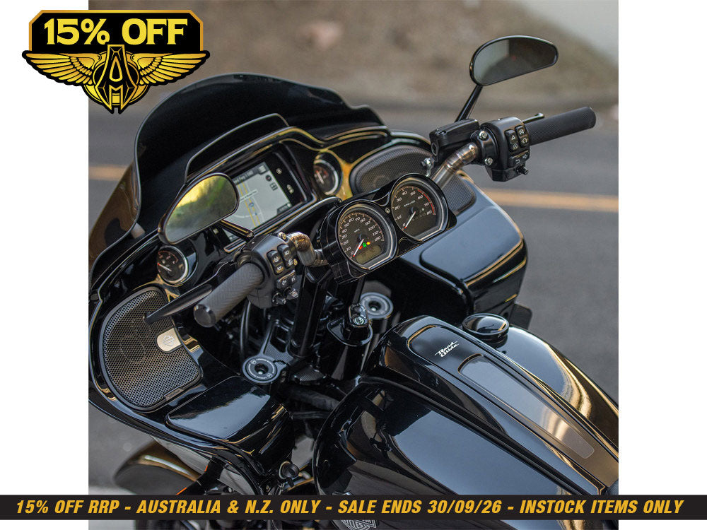 10in. Method Kickback Risers & Gauge Bezel- Black. Fits Road Glide 2015-2023