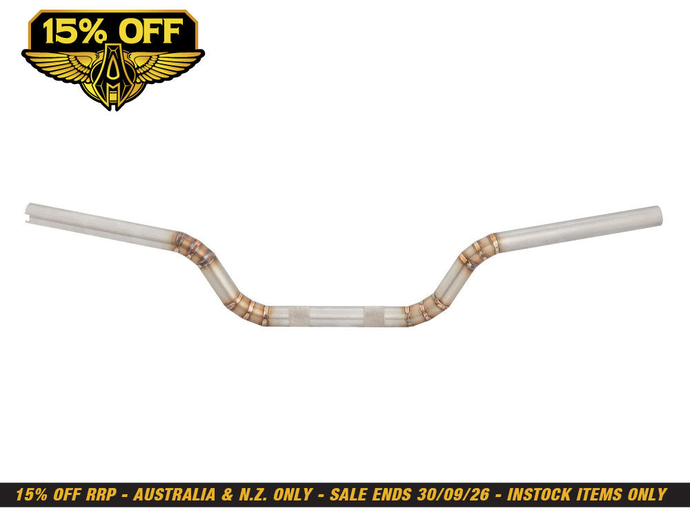 Welded Stainless MX Handlebar - Raw Stainless Steel