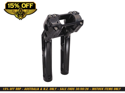 10in. Method Kickback Risers - Black. Fits Softail Street Bob, Low Rider ST, Standard & Breakout 2018-2024
