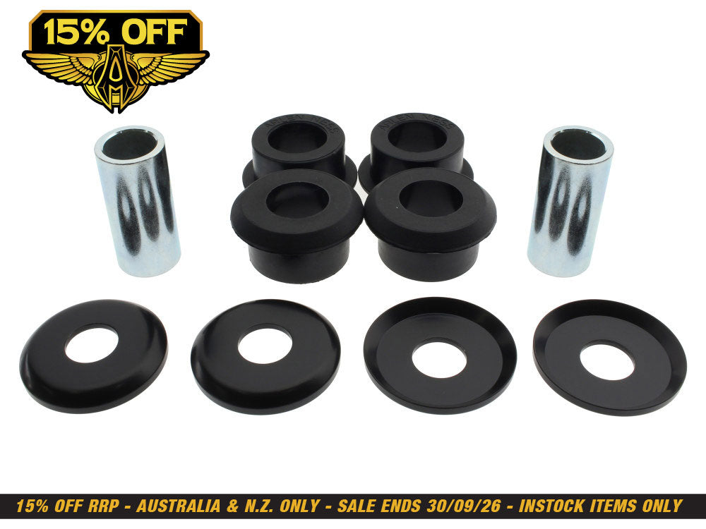 Heavy Duty Polyurethane Handlebar Damper Kit - Black. Fits most Big Twin 1973-2017 & Sportster 1973-2003.
