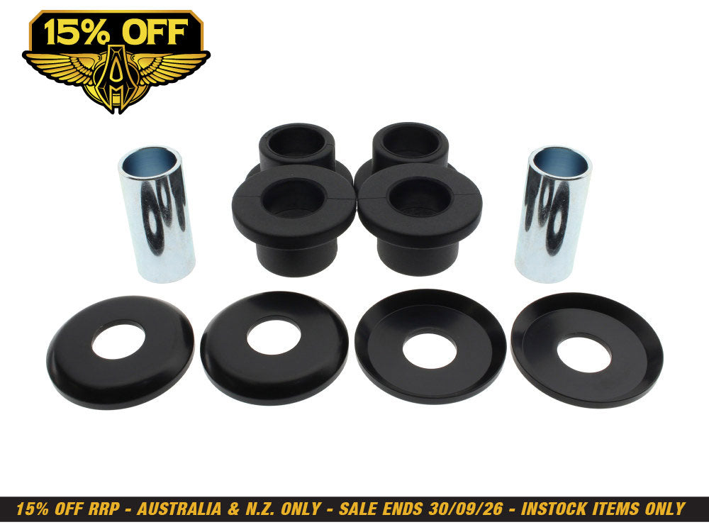 Heavy Duty Polyurethane Handlebar Damper Kit - Black. Fits Softail 2018up.