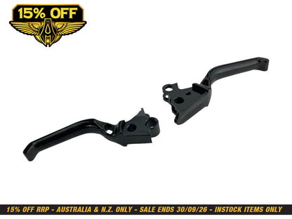 Method Levers - Black. Fits Touring 2008-2013 & Road King 2014-2016.