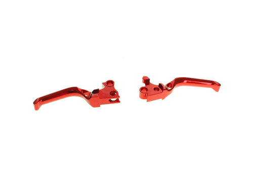 Method Levers - Red. Fits Softail 1996-2014, Dyna 1996-2017, Touring 1996-2007 & Sportster 1996-2003