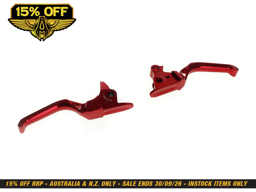Method Levers - Red. Fits Softail 2018-2024