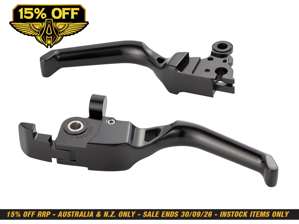 Method Levers - Black. Fits CVO Touring 2023up, Street Glide & Road Glide 2024up, Touring 2025up