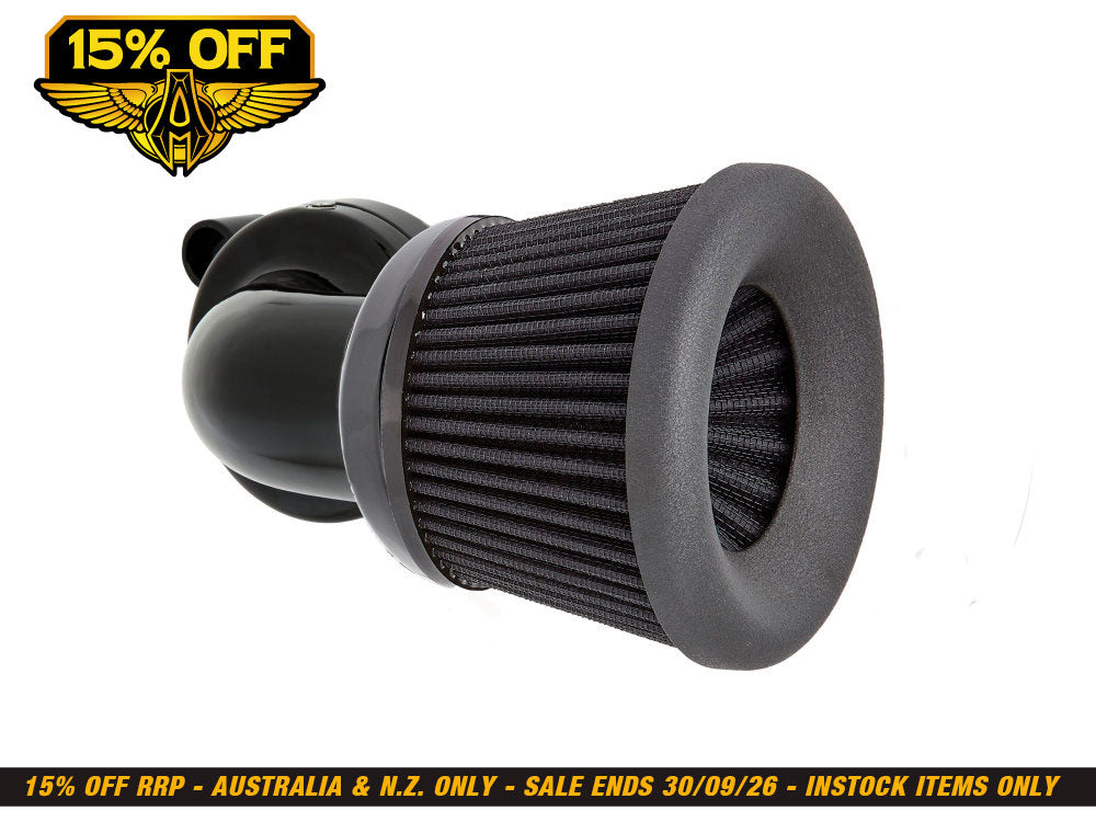 Velocity 90° Air Cleaner Kit - Black. Fits Touring 2017-2024 & Softail 2018-2024