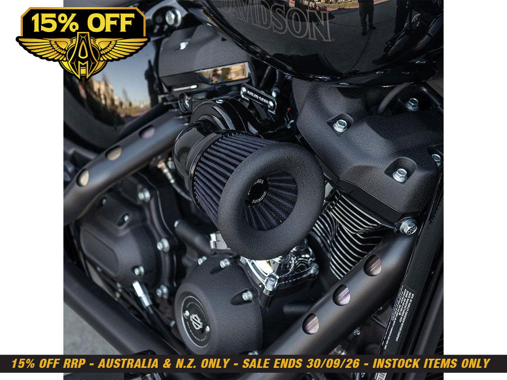 Velocity 90° Air Cleaner Kit - Black. Fits Sportster 1988-2021.
