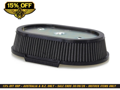 High Flow Air Filter Element. Fits Milwaukee-Eight 2017-2024 with Ventilator/Oval Air Cleaner