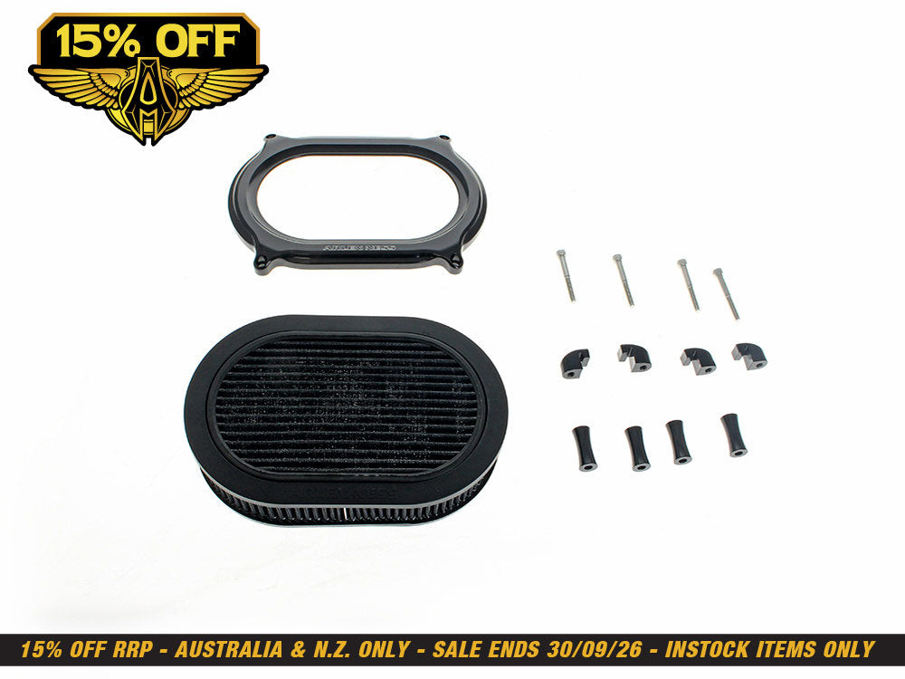 Stage 2 Oval Performance Air Cleaner Upgrade Kit - Black. Fits Touring 2017-2024 & Softail 2018-2024 with Ventilator/Oval Air Cleaner