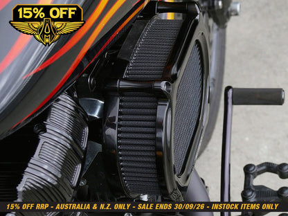 Stage 2 Oval Performance Air Cleaner Upgrade Kit - Black. Fits Touring 2017-2024 & Softail 2018-2024 with Ventilator/Oval Air Cleaner