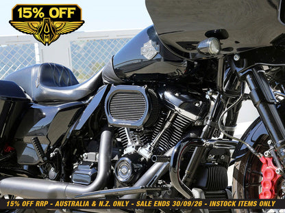 Stage 2 Oval Performance Air Cleaner Upgrade Kit - Black. Fits Touring 2017-2024 & Softail 2018-2024 with Ventilator/Oval Air Cleaner