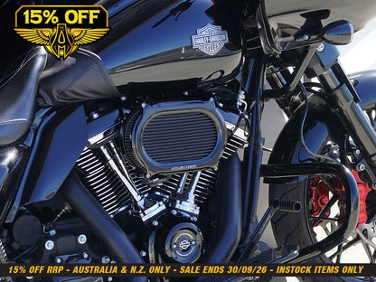 Stage 2 Oval Performance Air Cleaner Upgrade Kit - Black. Fits Touring 2017-2024 & Softail 2018-2024 with Ventilator/Oval Air Cleaner