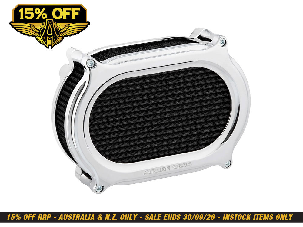 Stage 2 Oval Performance Air Cleaner Kit - Chrome. Fits Touring 2017-2024 & Softail 2018-2024