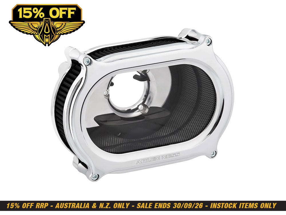 Method Oval Performance Air Cleaner Kit - Chrome. Fits CVO Touring 2023up, Street Glide & Road Glide 2024up, Touring 2025up & Softail 2025up