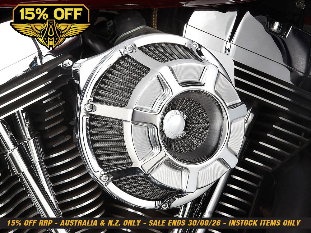 Beveled Air Cleaner Kit - Chrome. Fits CVO Touring 2023up, Street Glide & Road Glide 2024up, Touring 2025up & Softail 2025up