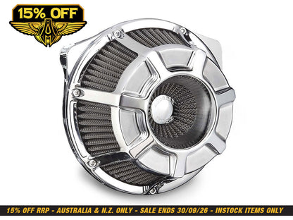 Beveled Air Cleaner Kit - Chrome. Fits CVO Touring 2023up, Street Glide & Road Glide 2024up, Touring 2025up & Softail 2025up