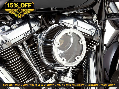Method Clear Air Cleaner Kit - Chrome. Fits CVO Touring 2023up, Street Glide & Road Glide 2024up, Touring 2025up & Softail 2025up