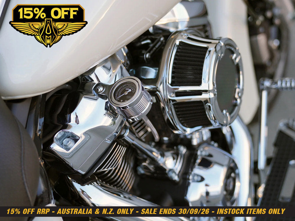 Method Oil Pressure Gauge - Chrome. Fits Milwaukee-Eight 2017up.