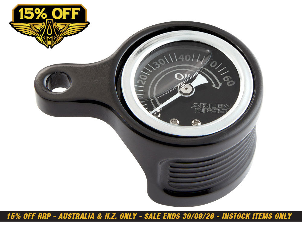 Method Oil Pressure Gauge - Black. Fits Milwaukee-Eight 2017up.