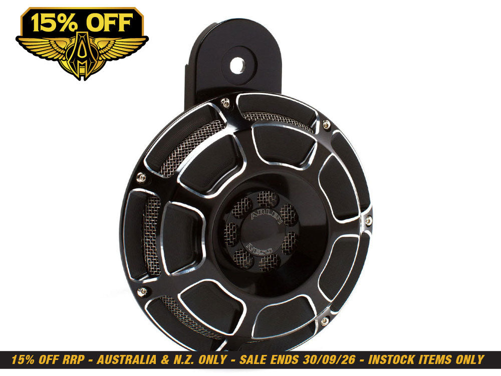 Loud 110db, Beveled Horn - Black. Fits Big Twin 1991up.