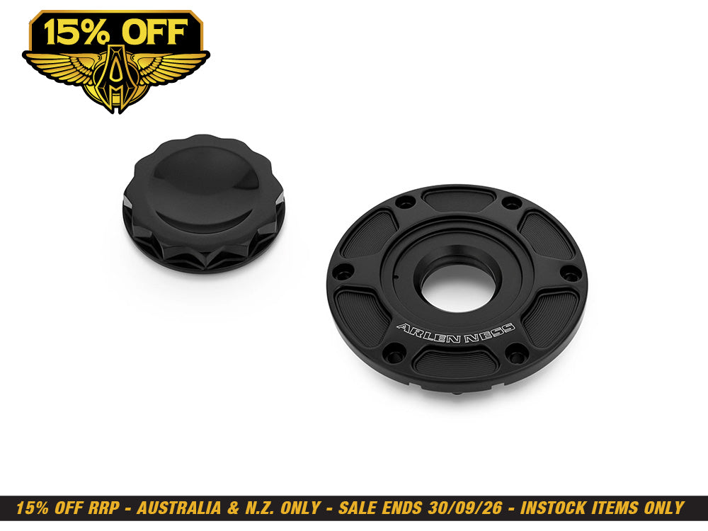 12 Point, Pop-Up Fuel Cap - Black. Fits CVO Touring 2023up, Street Glide & Road Glide 2024up, Touring 2025up