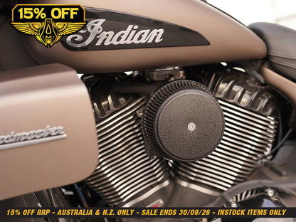 High Flow Air Cleaner Kit - Black. Fits Indian Touring & Cruiser 2014up with 111ci or 116ci Thunderstroke Engines