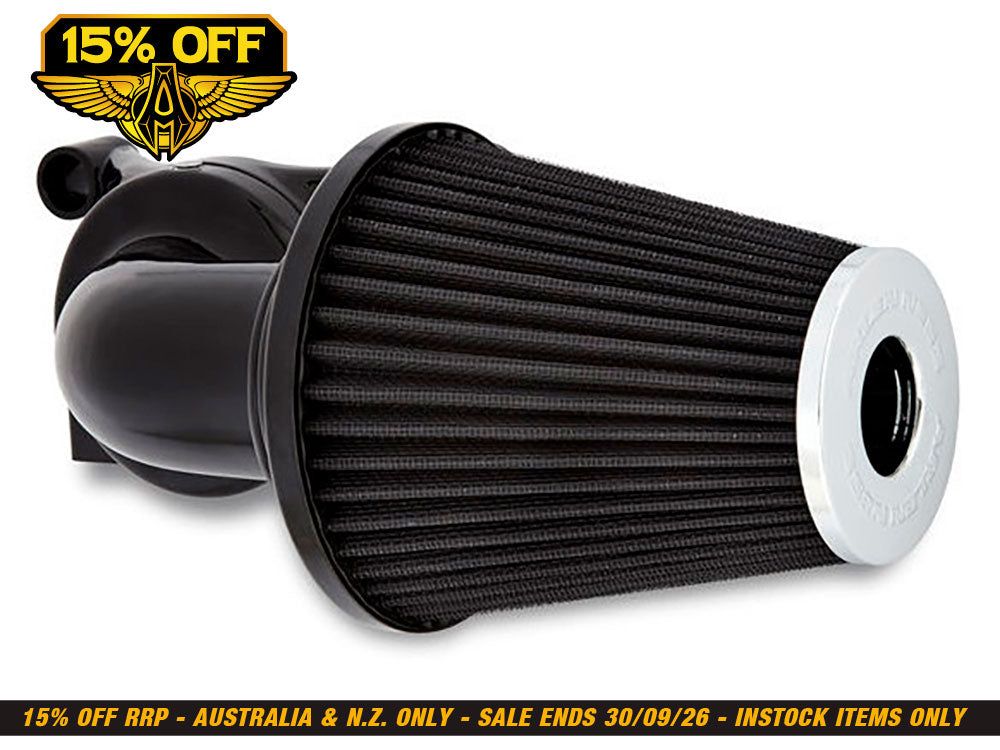 90deg Monster Sucker Air Cleaner Kit - Black. Fits Touring 2008-2016, Softail 2016-2017, CVO Softail 2011-2017 & Dyna Low Rider S 2016-2017 with Throttle-by-Wire