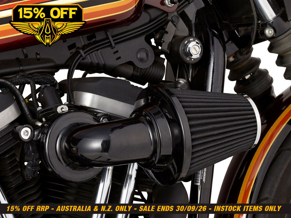 90deg Monster Sucker Air Cleaner Kit - Black. Fits Sportster 1991-2021