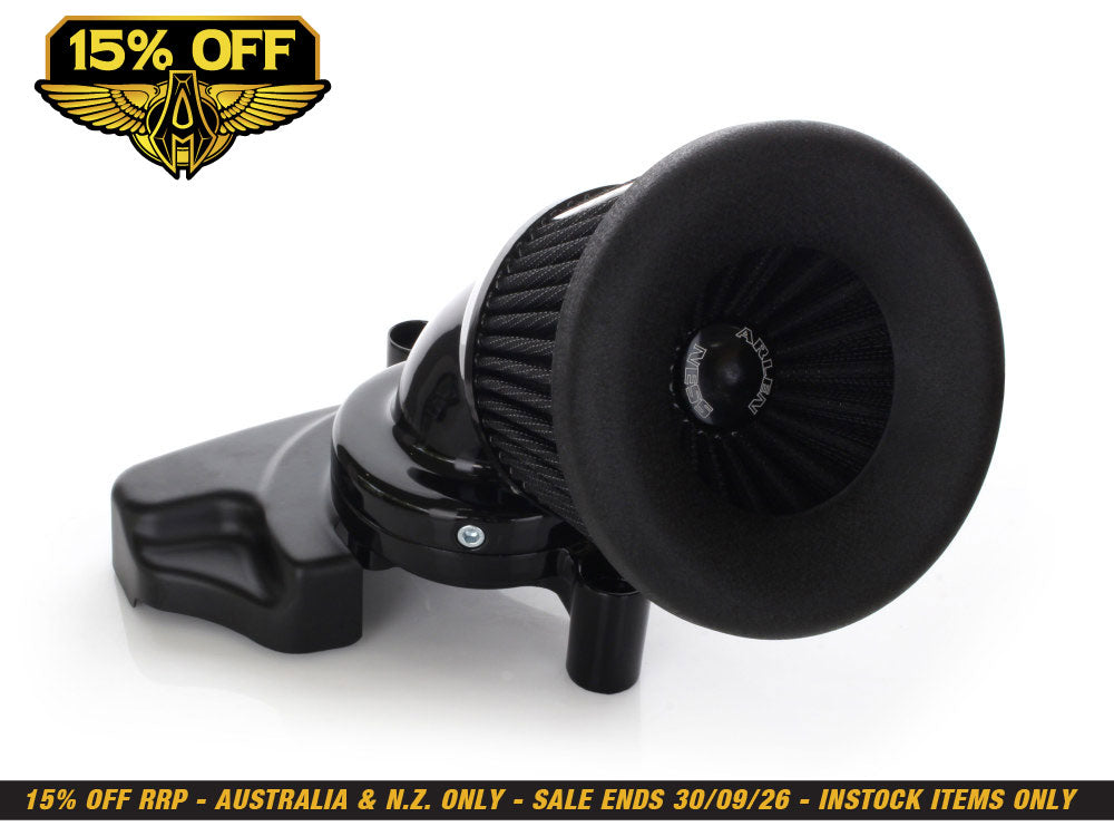Velocity 65 Degree Air Cleaner Kit - Black. Fits Touring 2017-2024 & Softail 2018-2024