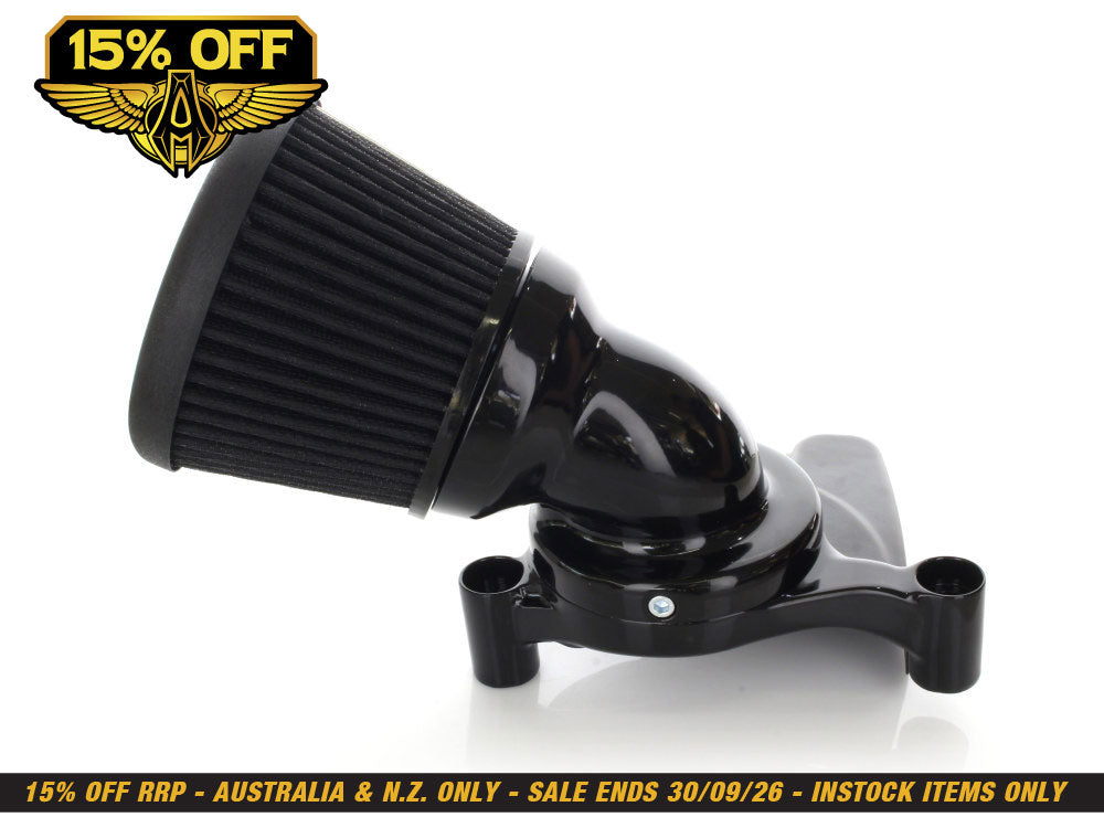 Velocity 65 Degree Air Cleaner Kit - Black. Fits Touring 2017-2024 & Softail 2018-2024