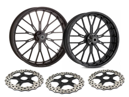 19in. x 3.25in. & 18in. x 5.5in. Y-Spoke Complete Wheel Set - Black. Fits Low Rider S 2020up & Low Rider ST 2022up