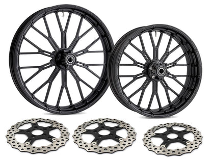 21in. x 3.5in. & 18in. x 5.5in. Y-Spoke Complete Wheel Set - Black. Fits Low Rider S 2020up & Low Rider ST 2022up