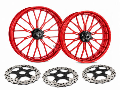 19in. x 3.25in. & 18in. x 5.5in. Y-Spoke Complete Wheel Set - Red. Fits Low Rider S 2020up & Low Rider ST 2022up