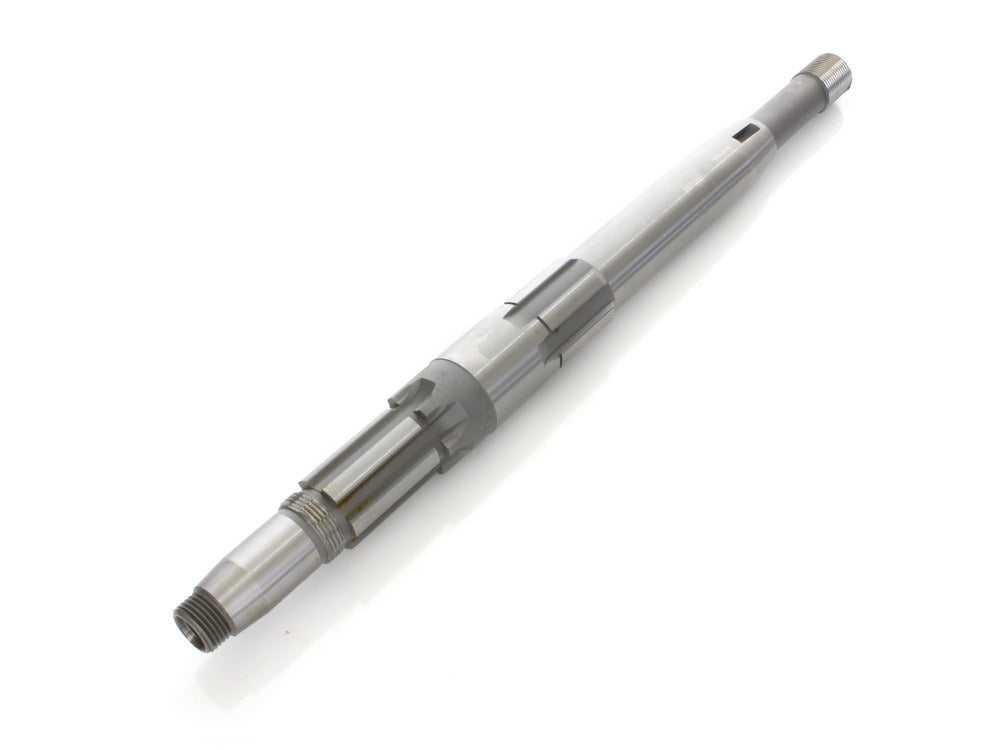 Transmission Mainshaft. Fits 4Spd Big Twin Late 1984-1986 with OEM 4 Stud Wet Clutch.